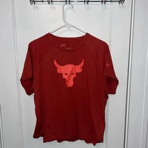 New UA Project Rock Bull womens loose fit tee size M
